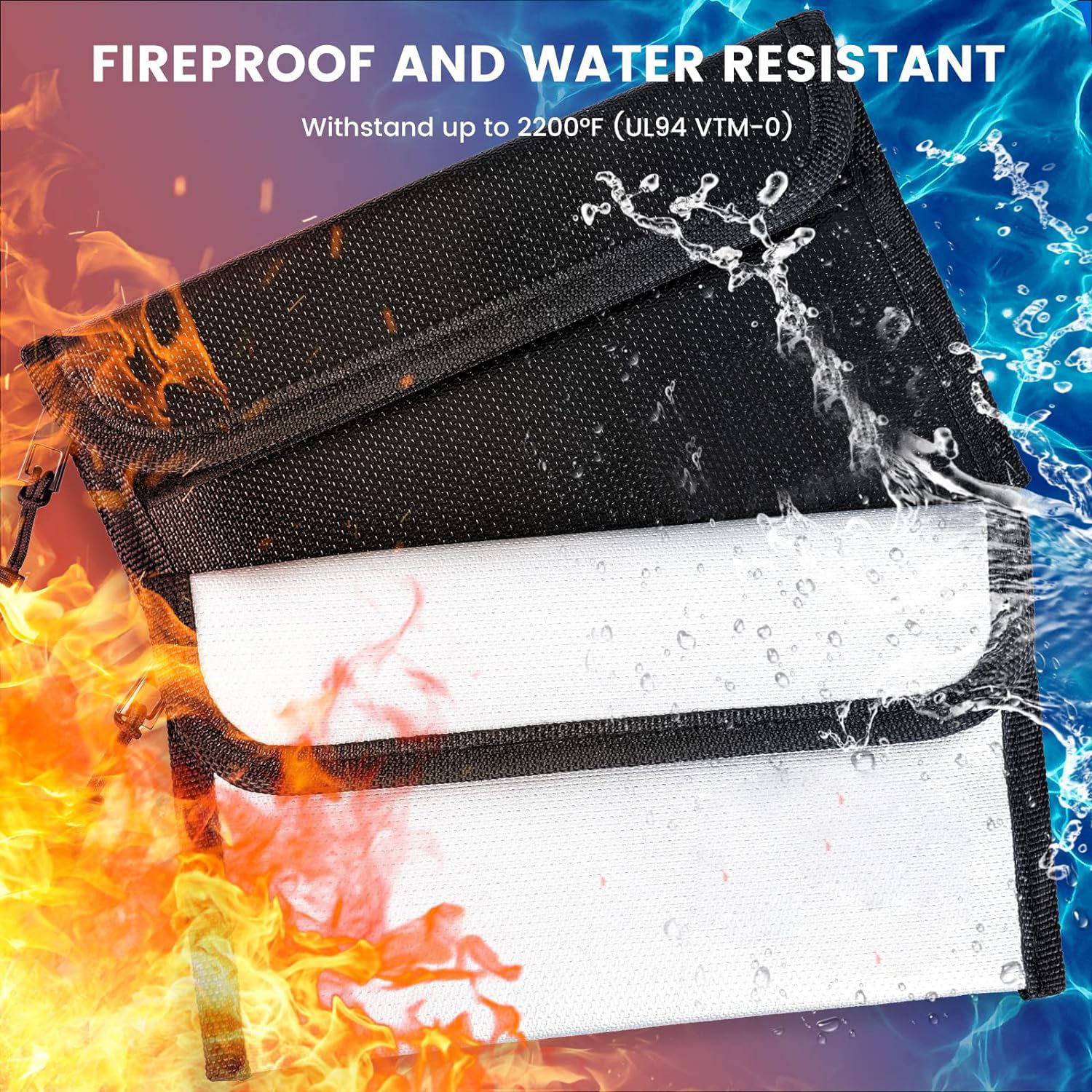 

1pc Faraday Bag - 5200°f Fireproof & Water-resistant , Insulated Zippered For Cash, , And Office Files, , Glass Fiber Material, Fireproof