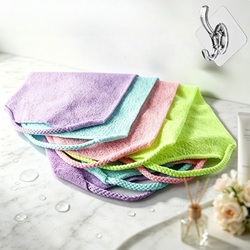2pcs Exfoliating Body Scrubber Set with Drawstring Design