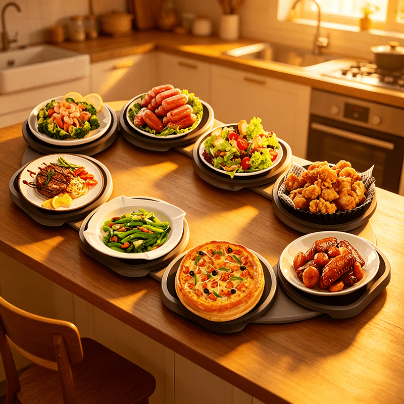 TEMU [versatile Kitchen Turntable] Set Of 8, 360 Degree Rotation Heat Resistant Kitchen Dining Table Turntable | Portable Lazy Susan For Countertop,