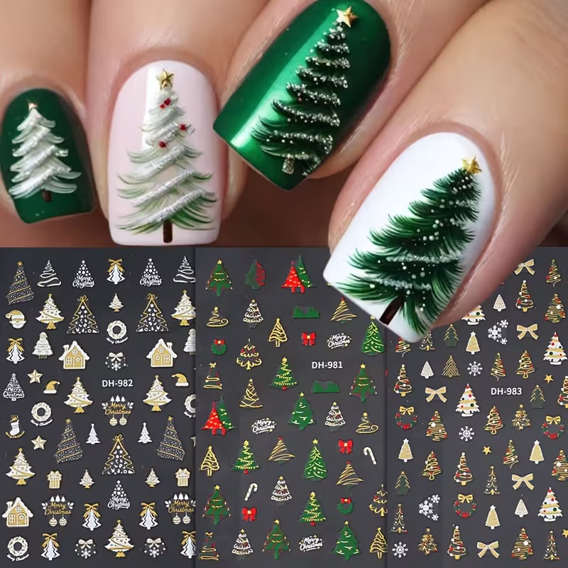 TEMU 3pcs Christmas Nail Art Stickers