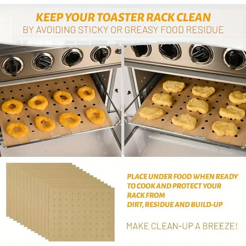 100pcs unbleached air fryer parchment paper liners 11x9 inch perforated rectangular disposable baking sheets for cuisinart black decker non heat distribution kitchen restaurant use air fryer accessories oven liner perforated design nonstick surface home bakers Product details 4