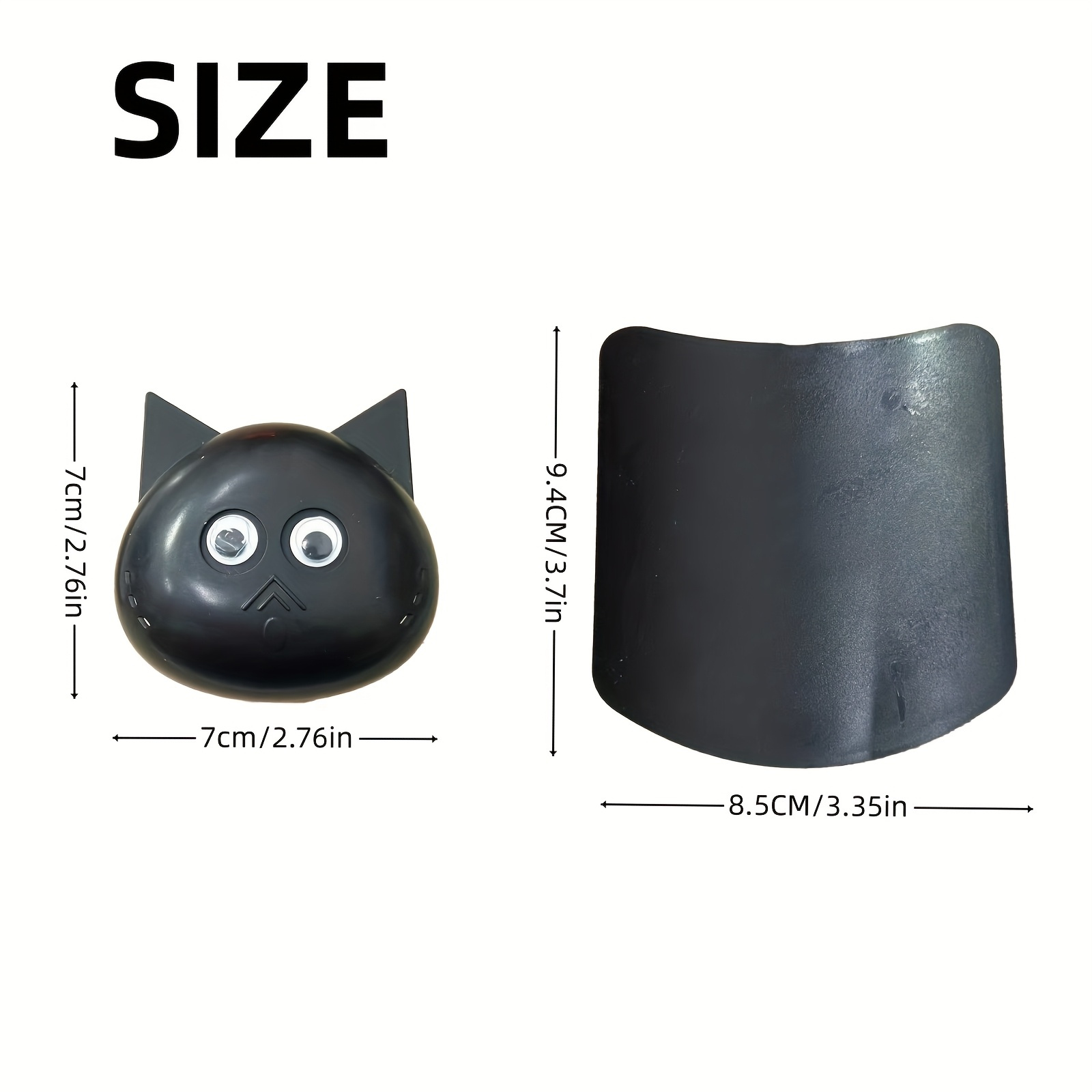 迷人的黑猫卫生纸架 - 一款潮流的浴室用品，采用可爱的脸部设计，配有自粘塑料底座，是猫咪爱好者的理想礼物，不含纸巾，浴室装饰和配件 商品详情 3