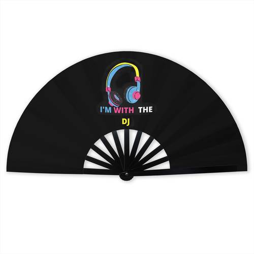 portable vinyl record player with a folding fan without battery