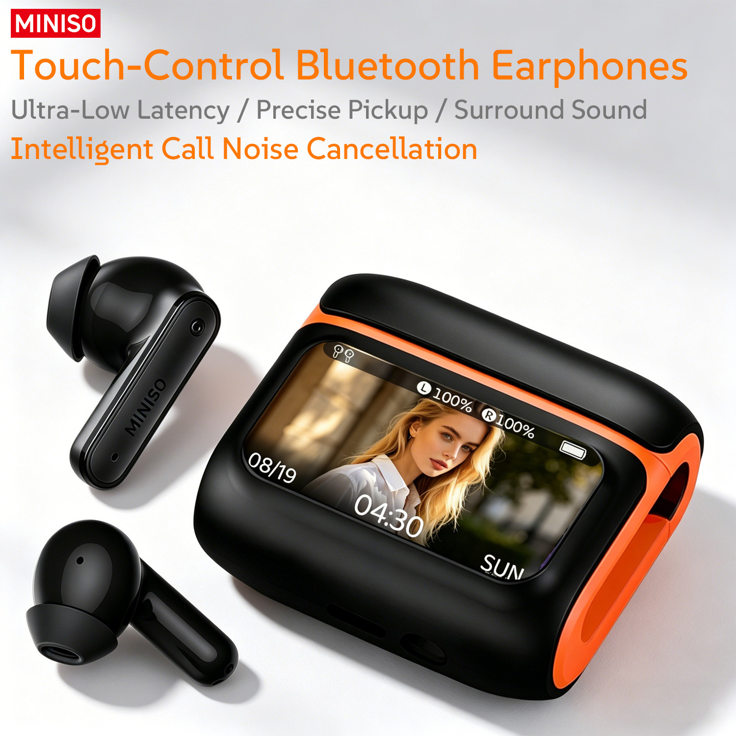 TEMU Wireless 6.0 Touchscreen Headphones, Gaming Chip 15ms Low Latency, 3d Surround Sound  Intelligent Call Noise Reduction, Multifunctional Touch