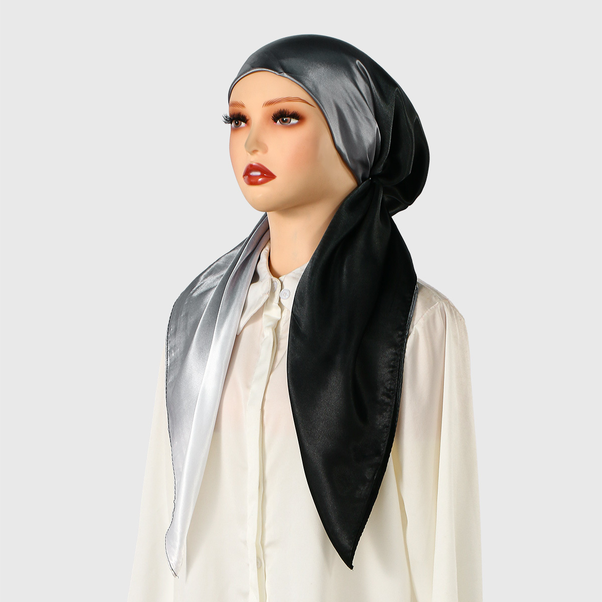 TEMU Gradient Satin Turban Headscarf, Elastic Glossy Head Wrap/band, Elegant And Headscarf Suitable For Women' Wear