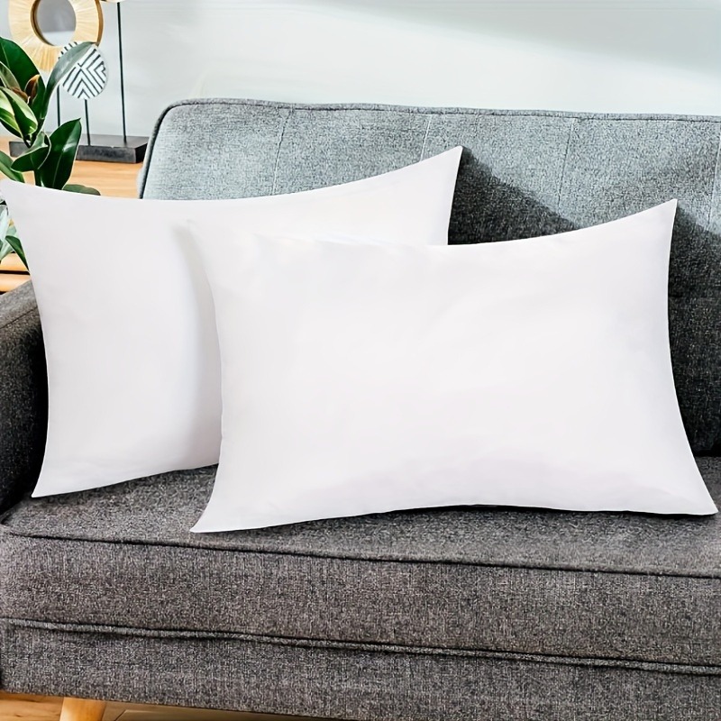 TEMU 2pcs Pillow Core Set, Hotel-grade Neck Support Soft All- Washable Pair Fluffy Rebound Lumbar Pillow Office Long Sitting Pair Soft Support All-