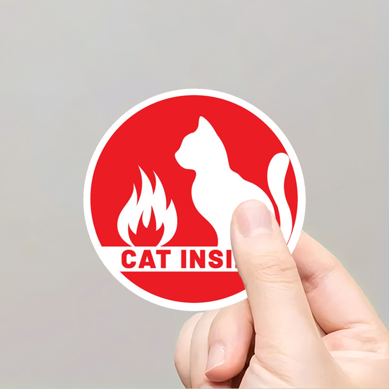 Emergency Sticker For Indicating The Presence Of Cats In The House, Ensuring Animal Safety