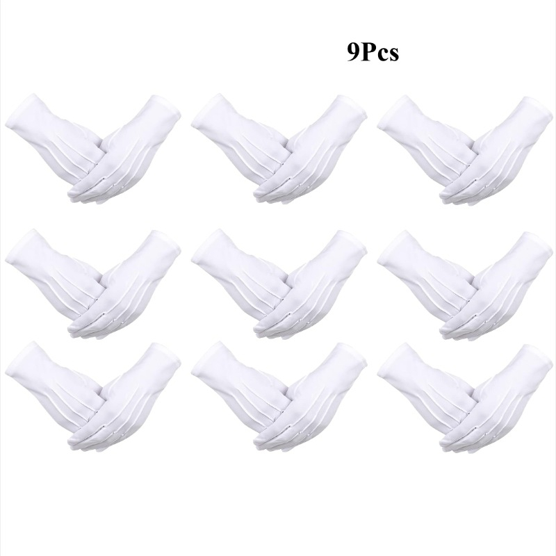 12 pairs white cotton formal costume gloves, non-woven fabric, solid color,  role play themed, machine washable, for police, tuxedo, guard, parade  uniforms | High-quality & Affordable | Temu