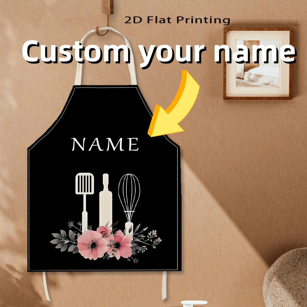 TEMU A Personalized Custom Apron Made From Comfortable Fabric With Custom Text. An Ideal Gift For ' Birthdays, Father's Day, Mother's Day, Halloween,