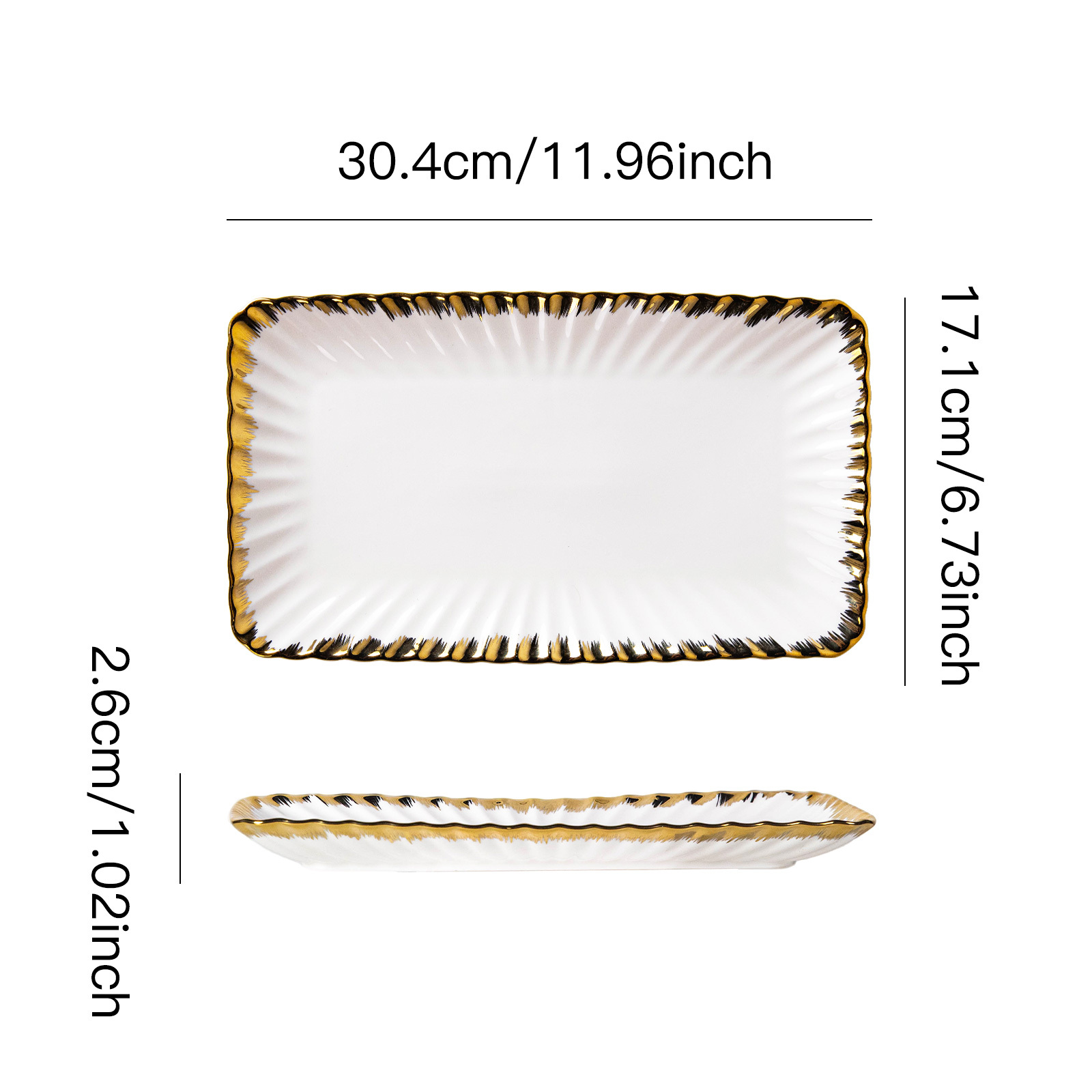 TEMU 1pc 12inch Rim Ceramic Platter, Multi-use For Dessert, Salad, Sushi, Steak& Appetizer, Great For , Parties& Holiday Gatherings