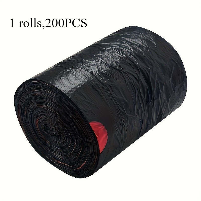 E-shop Eine Rolle/200 auslaufsichere Müllbeutel, schwarze Müllbeutel mit Kordelzug, geeignet für Küche, Badezimmer, Garage, Hof, Büro, Restaurant,