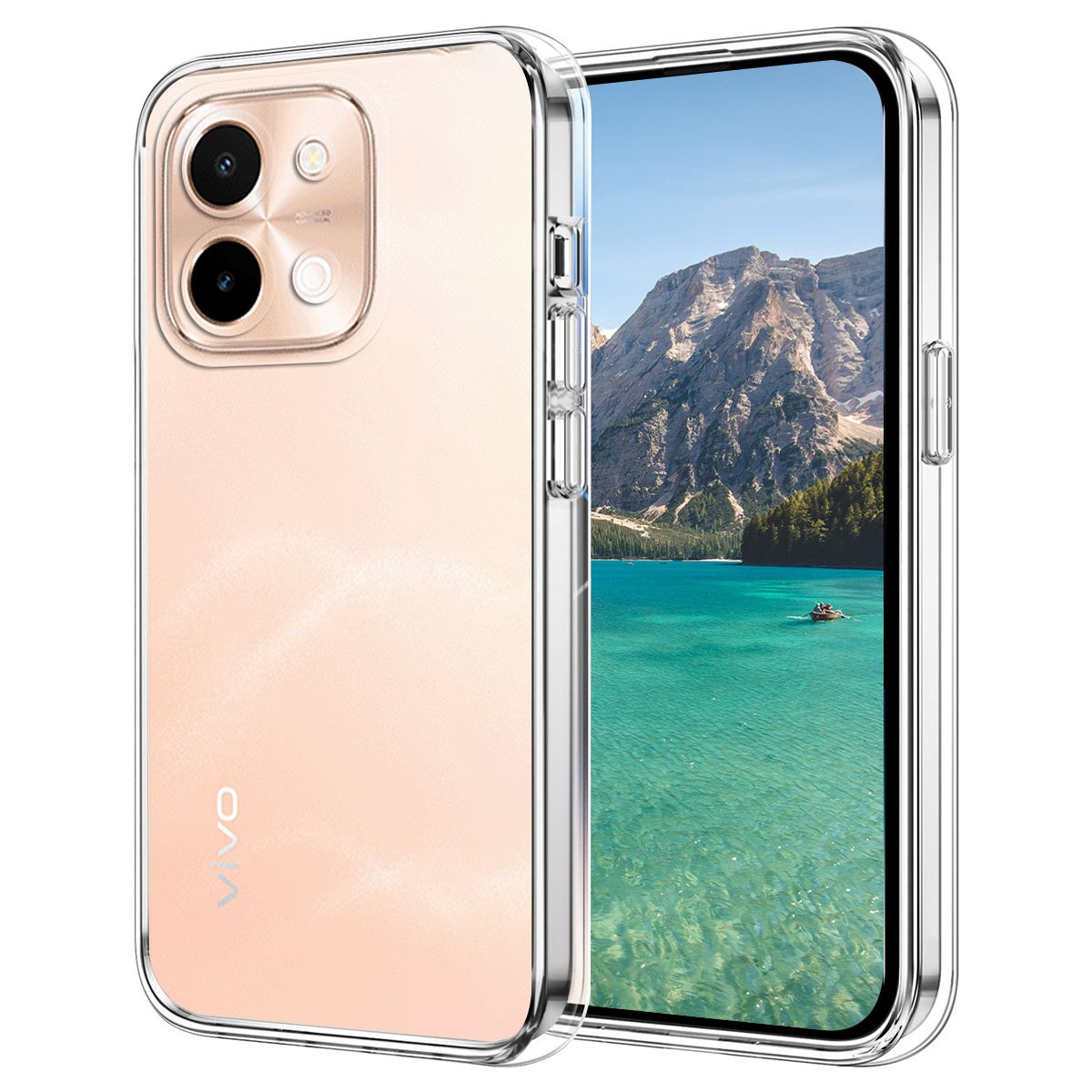 TEMU para 4G, carcasa transparente a prueba de golpes, con resistente a los arañazos y parte trasera transparente