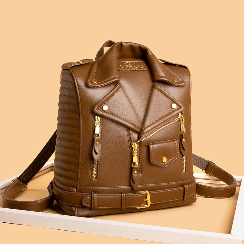 TEMU Cross-border Backpack 2026 New Women's Bag European And Soft Textured Jacket Backpack Fashionable Versatile Backpack