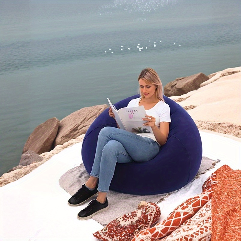 inflatable lazy sofa chair large single bean bag couch Temu