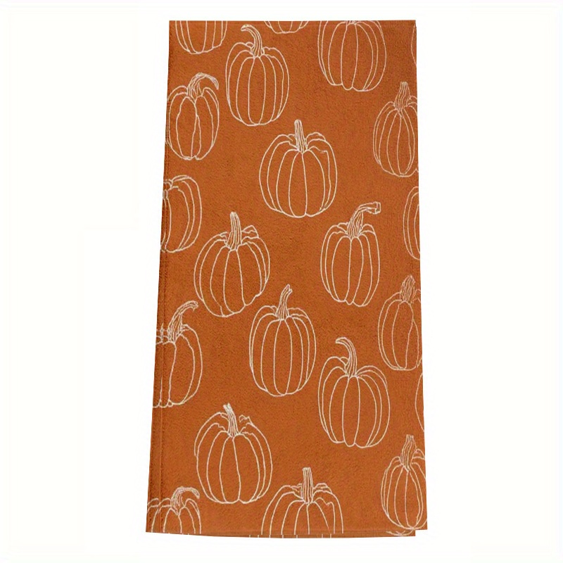 TEMU 1 pièce/2 pièces Serviettes de cuisine d'automne avec motif "Hello Pumpkin" - Torchons rectangulaires ultra-doux pour la vaisselle, lavables en