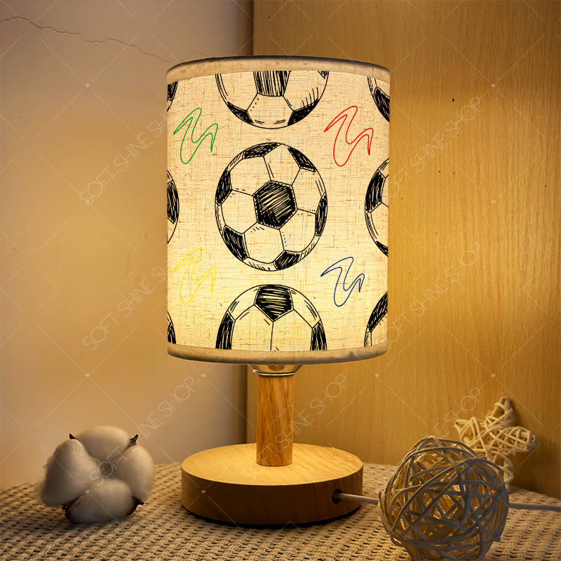 TEMU 1pc Printed Table Lamp With Fabric Shade, Usb-powered Led Accent Decor, Bedroom Ambiance Cozy Desk Lamp Dormitory Led Lighting Fixture Birthday