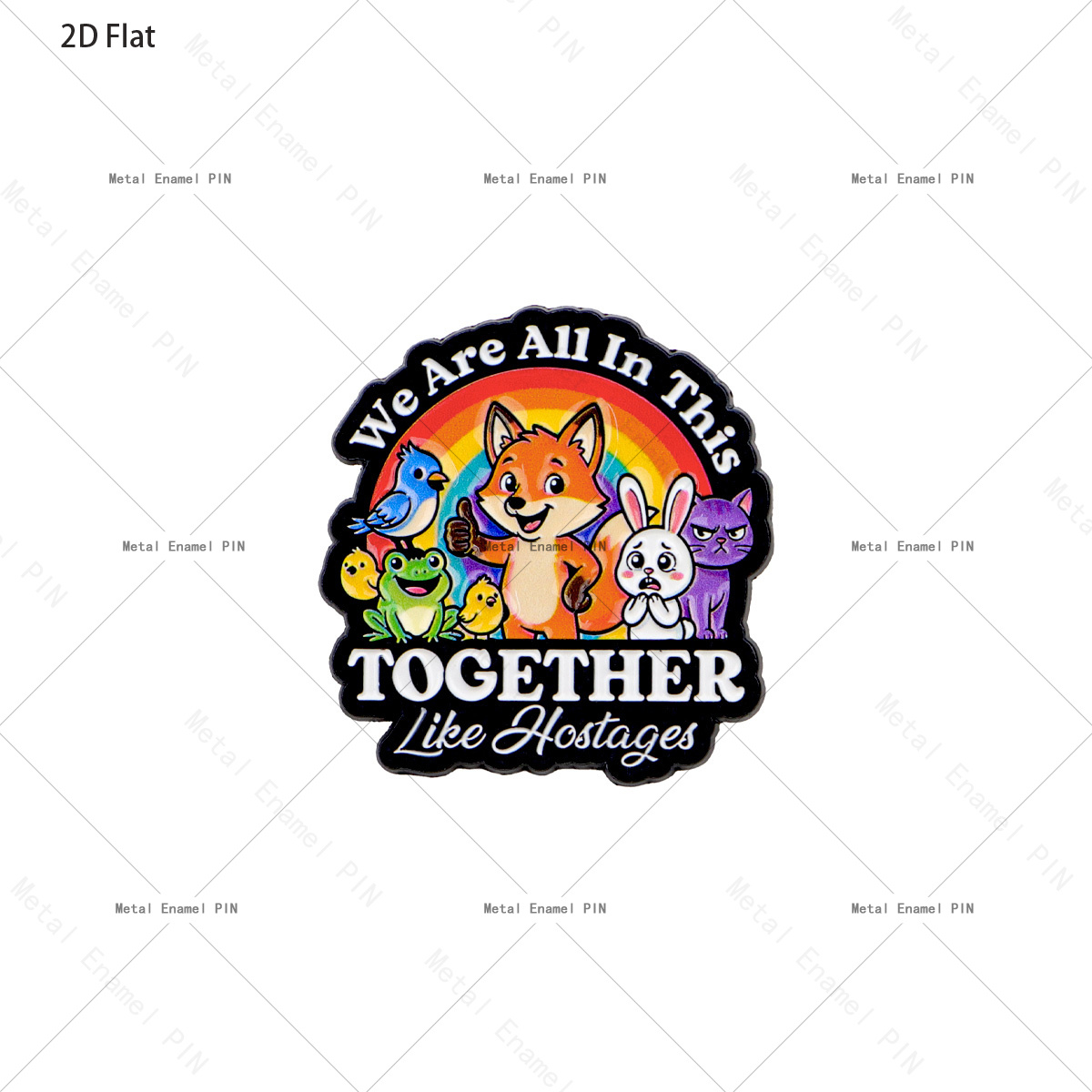 TEMU Spine émaillée 2D plat 1pc sommes tous dans ensemble comme des , Broche de revers animaux de dessin animé drôle, Badge de sarcastique, Décor de