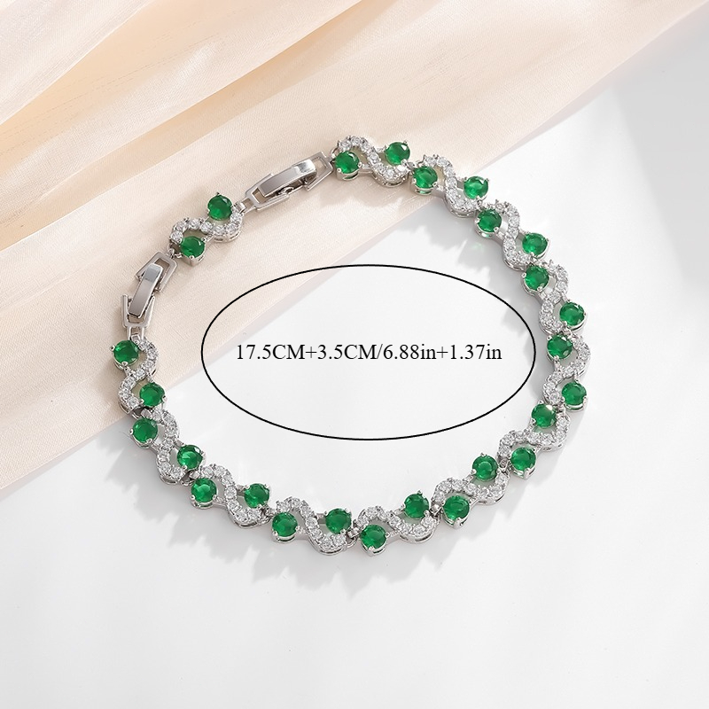Women's Colorful Wavy Glass Bracelet, Trendy Gift Idea
