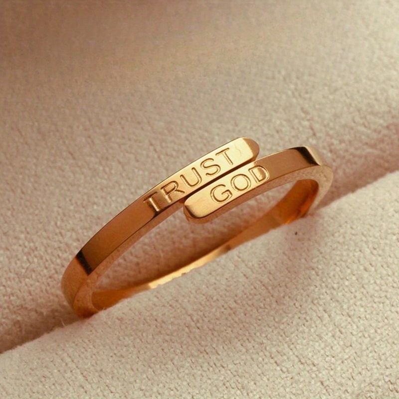 1pc " God" Stainless Steel Adjustable , A Gift Suitable For