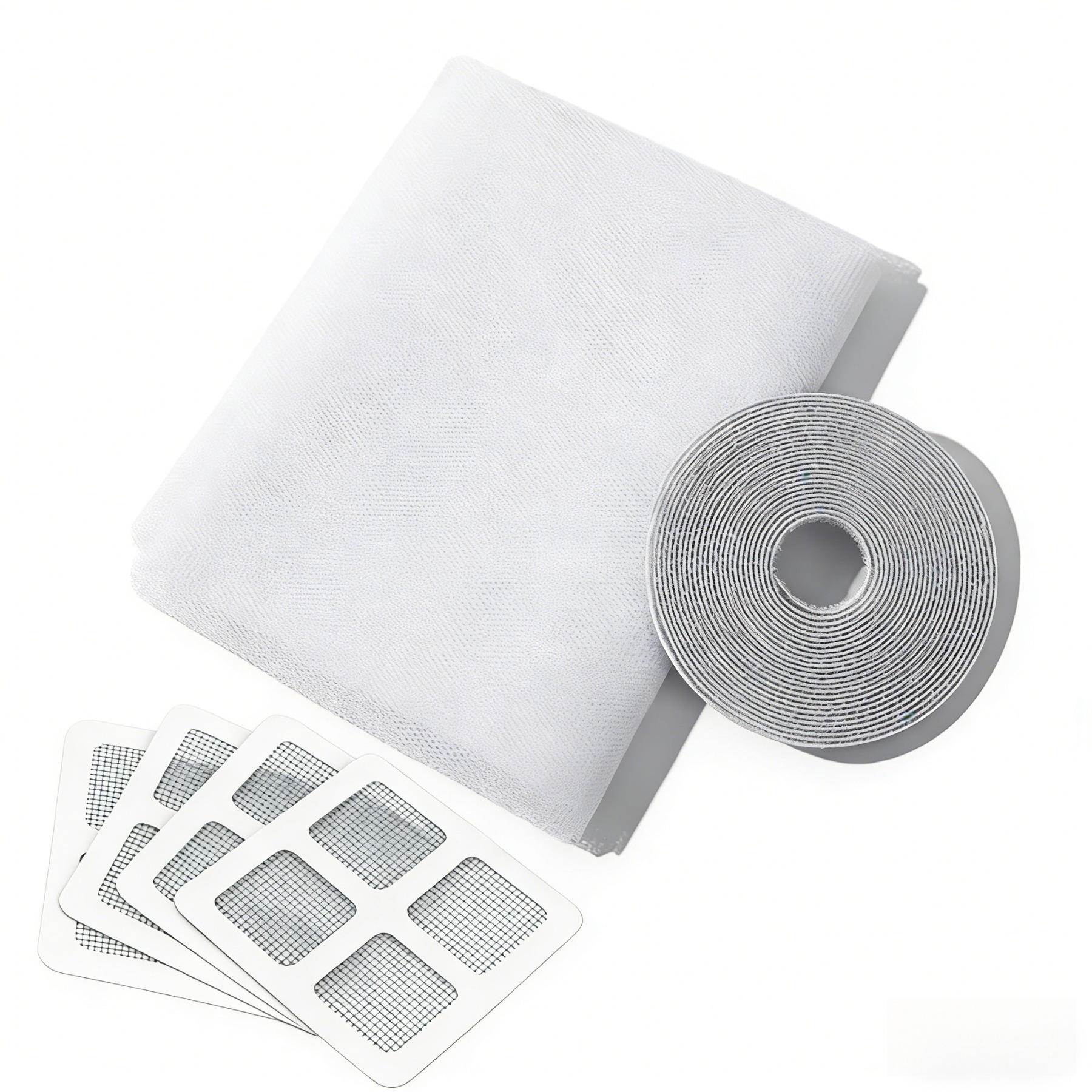 E-shop 6-teiliges Sommer Fensterfliegengitter Set mit einfacher Installation (1 Stück selbstklebendes Fensterfliegengitter und 1 Stück Klebeband und 4