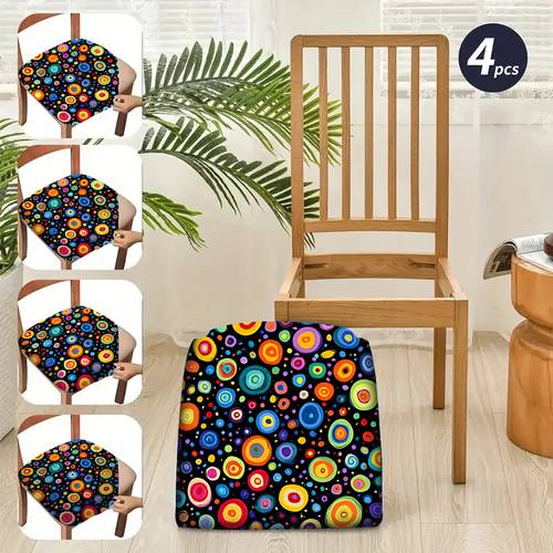 jit2pcs 4pcs 6pcs chair cushion cover with colorful pattern printed comfortable seat cover suitable for home kitchen dining room living room chairs universal