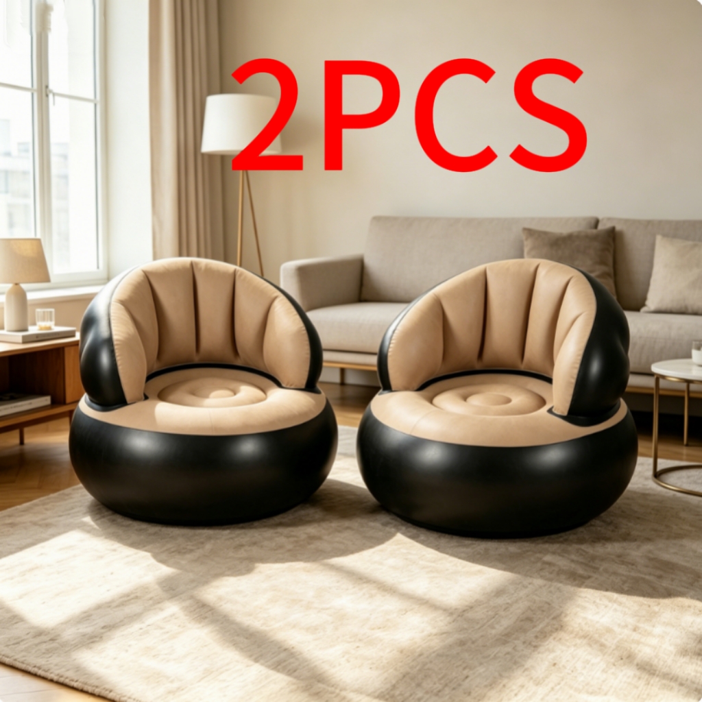 TEMU 2pcs Oversized Foldable Inflatable Single Sofas, Space Saving, And Effortless, An Companion For Family And Outdoor Activities, And The Gift!
