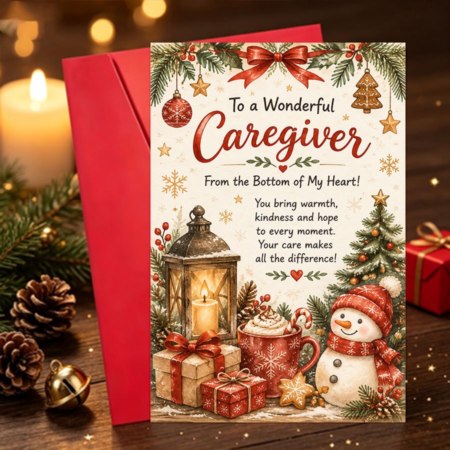 TEMU 1 Set Of Christmas Cards Christmas Greeting Card For Caregivers Ideal Gift For Expressing Gratitude In