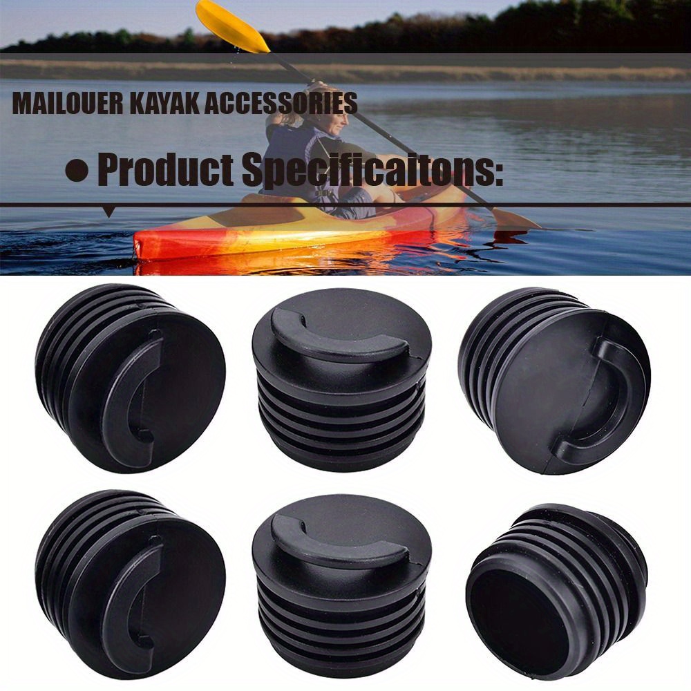 4pcs durable rubber kayak accessories marine boat scupper stopper drain hole plugs for rafting black