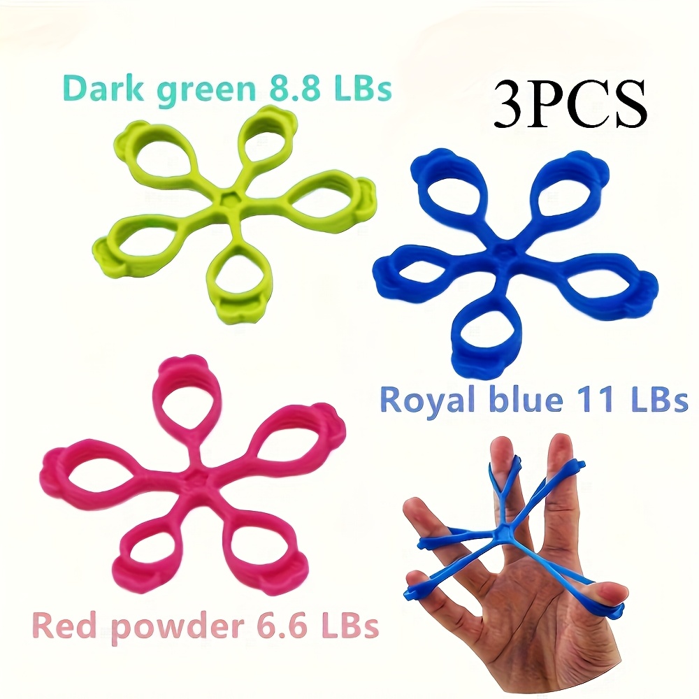 3pcs Finger Stretcher & Hand Resistance Bands Grip Strength Trainer