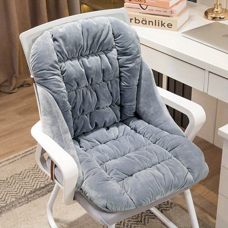 TEMU 1pc Plush Thickened Office Chair Cushion For Long- Seating Backrest Integrated Dining Chair Cushion - Ergonomic, Perfect Gift For Back To