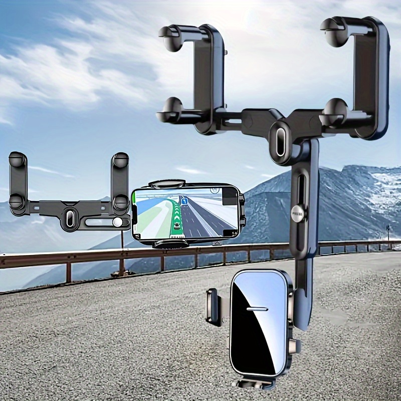TEMU 2025 New Car Phone Mount - Adjustable Holder With Premium Abs Material, Sturdy Wall-mounted Design & For All Smartphones, Ergonomic Oval Shape