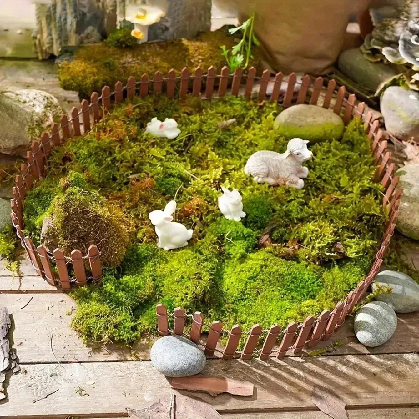 micro wooden fence ornament miniature diy fairy garden Temu - Main Image