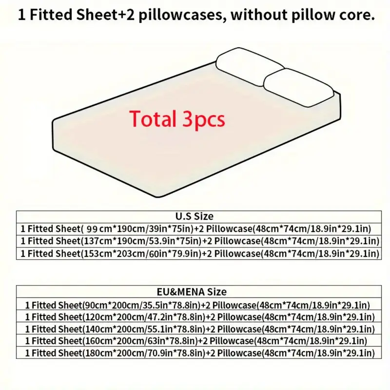 3pcs jack and themed fitted sheet set for bed bedroom couple 1 fitted sheet 2 pillowcase without core suitable for bedding decoration mattress cover set Product details 5
