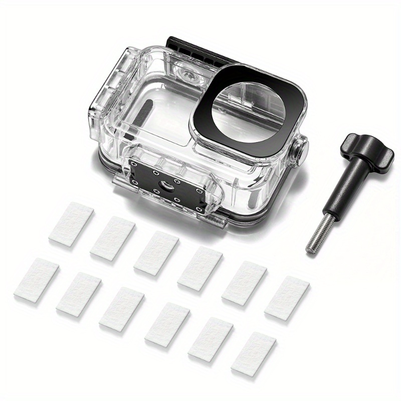 5pro 4 3 protective case high quality shockproof clear transparent hard shell with mounting holes screws for action camera accessories     secure screw mount details 1