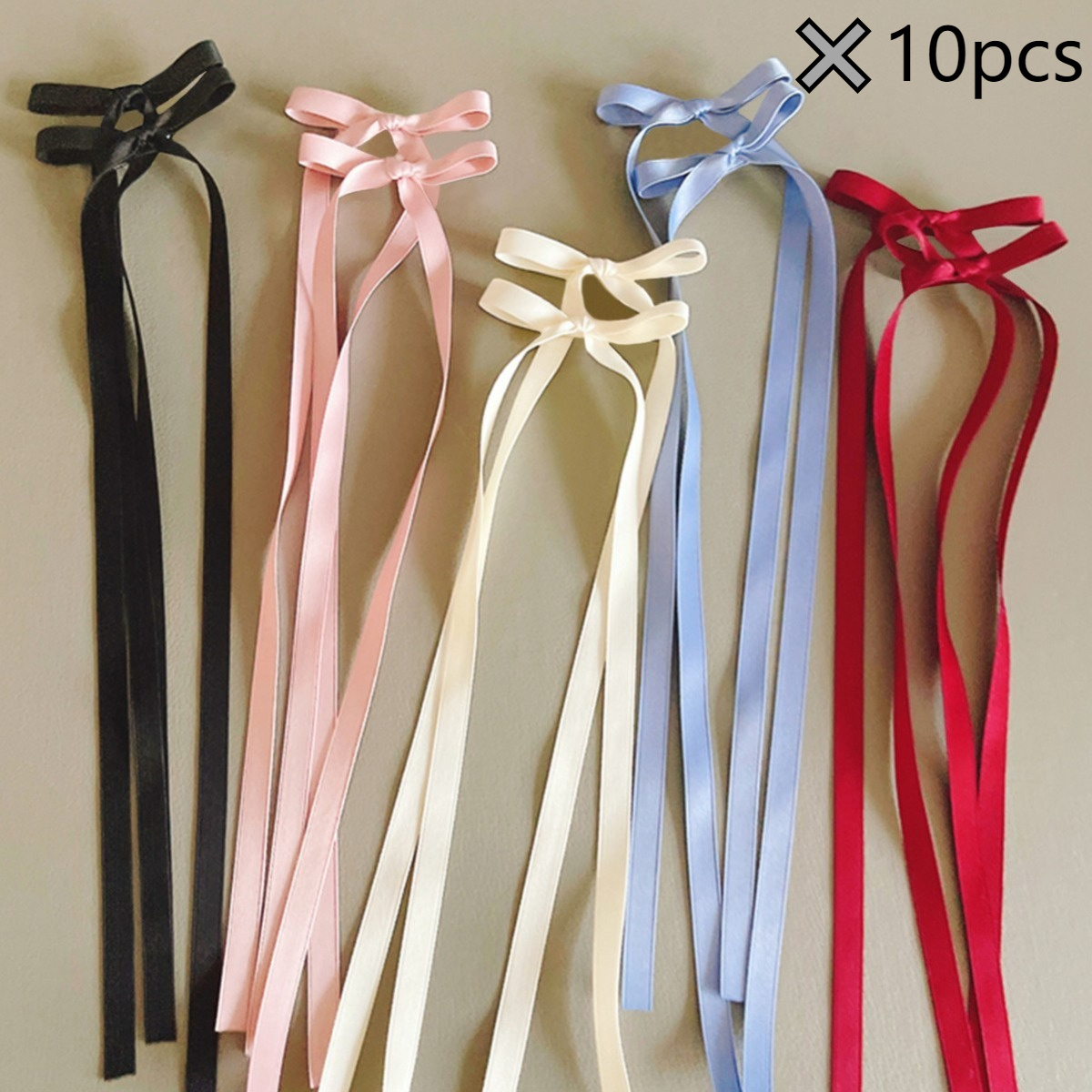 10pcs Sweet Ballet Hairbands With Big Bow & Double Ponytail Clips - Satin Bows For Braids, Ponytails, Ballet Dances, Performances - Cute Girly Hair For (10pcs)