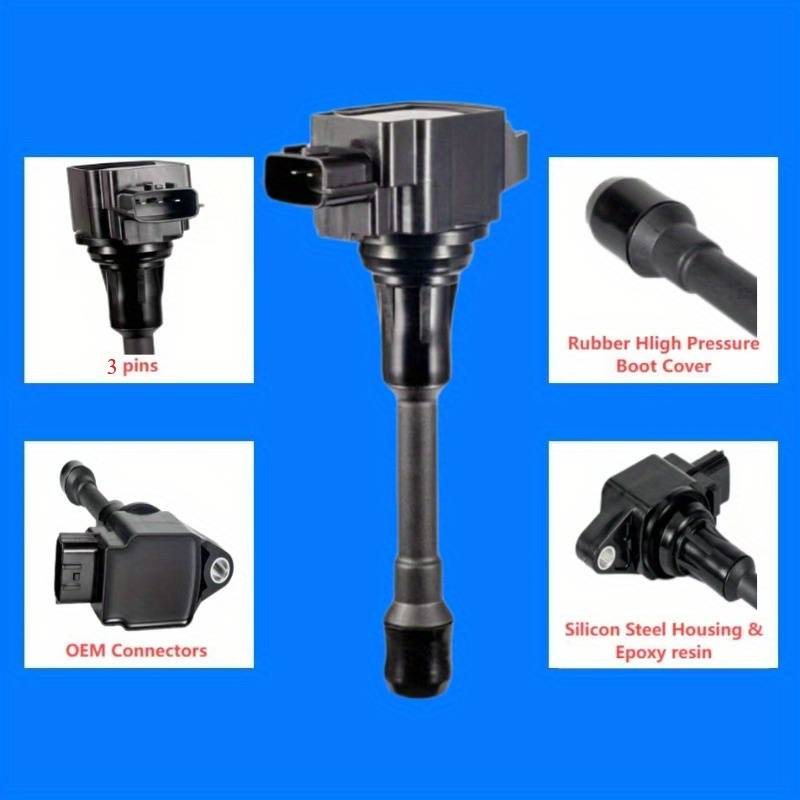 4pc Ignition Coil Set – UF549 Compatible – For Nissan Altima Frontier Sentra Versa Cube 1.8L 2.5L – Direct Replacement