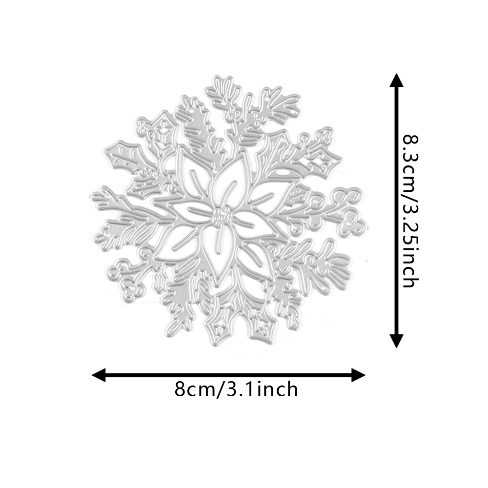 TEMU Suphike Hollow Snowflake Stainless Steel Metal Cutting Dies, Die Cut Template For Scrapbooking Journal Winter Christmas Themed Handmade Greeting