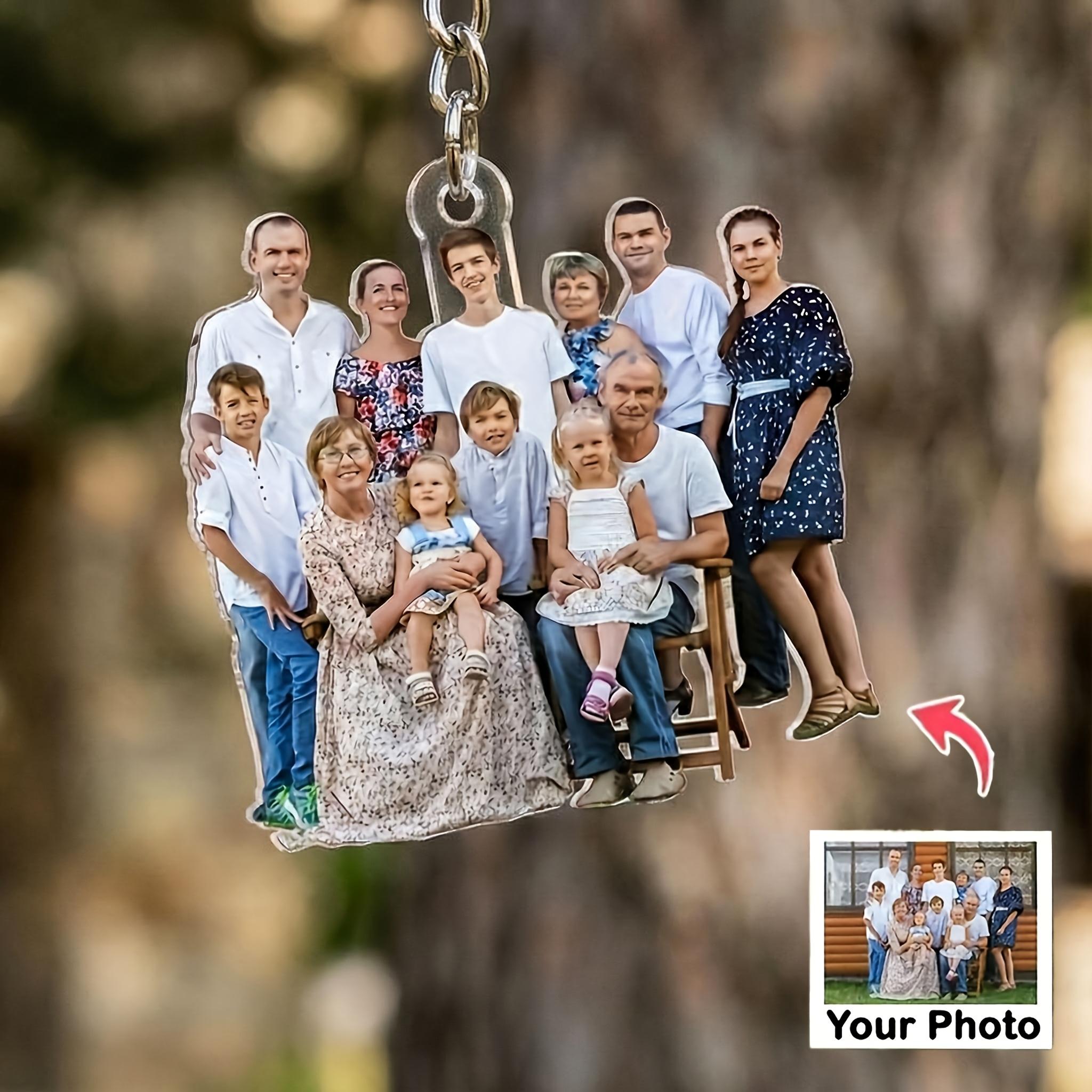 TEMU 5pcs Custom Keychain Set - Family Photo, Intimate Photo, , Group Photo Keychain Customization