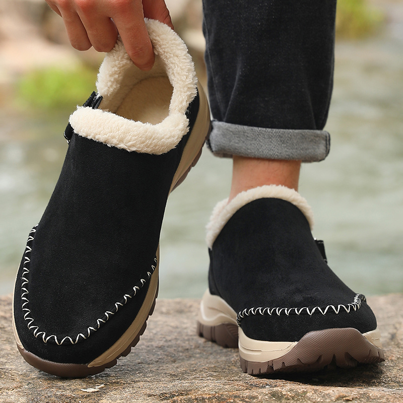 Men's Thermal Winter Hiking Boots, Plush Lined Short Boots