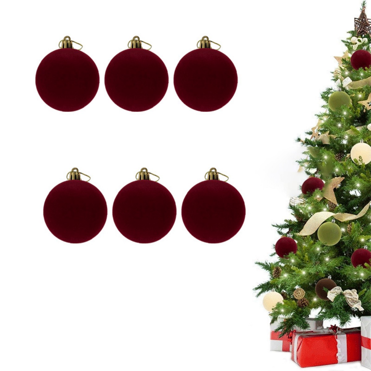 TEMU Decorazione natalizia a forma di sfera in velluto, sfera da appendere in peluche color con cappello , adatta per decorazioni festive per feste e