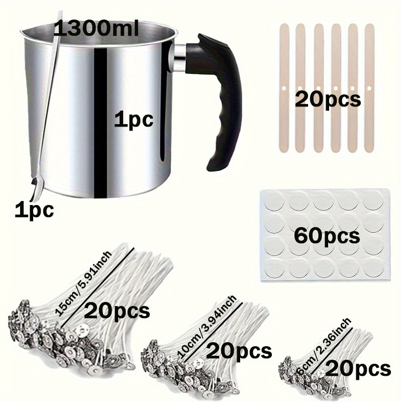 TEMU Diy Candle Making Kit Supplies For Beginners, Soy Wax Diy Candle Making For Adults, With 43.96oz/1300ml Candle Making Pouring Kettle, Fixed