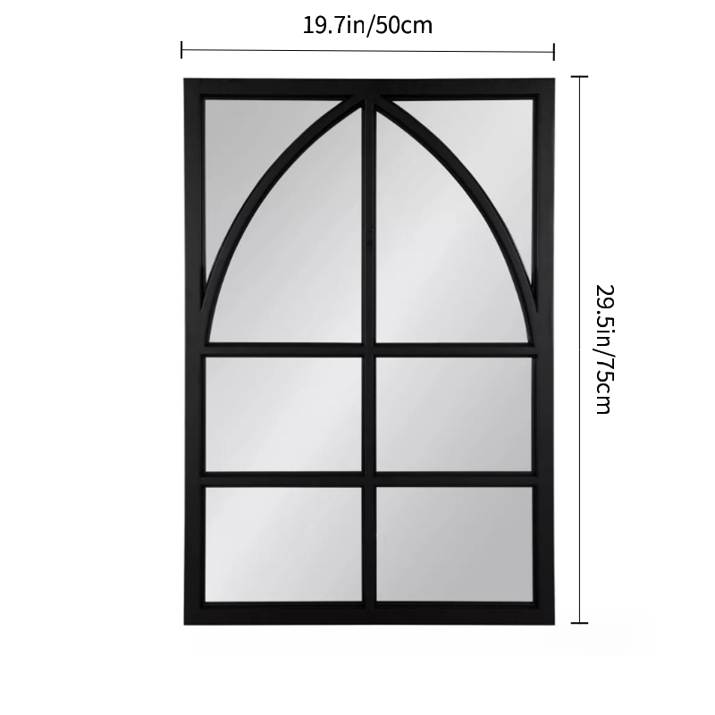 vintage arched   wooden wall mirror modern minimalist hd wall mounted mirror light luxury decorative mirror for living room entryway and bedroom
