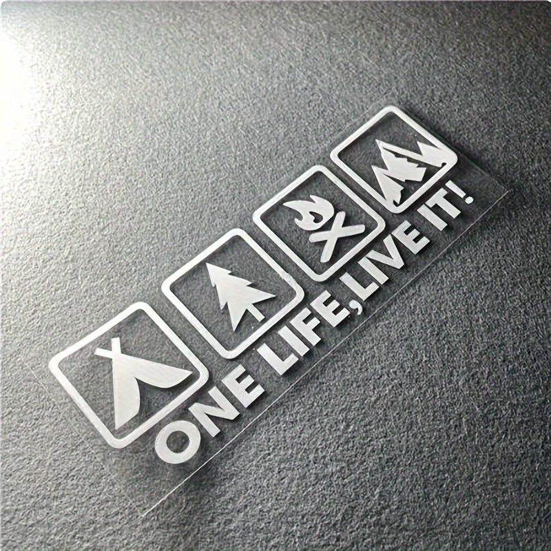 Image of [wild Survival Sticker] Decal Live It Camping Car Sticker| Outdoor Enthusiast Wild Survival For Vehicle Auto Window Tail Body