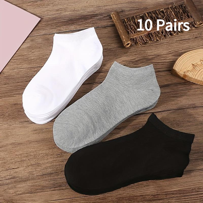 

10 Pairs Of Unisex Sports Socks, Comfortable Casual All- Low-top Invisible Socks, Moisture Wicking, Solid Socks