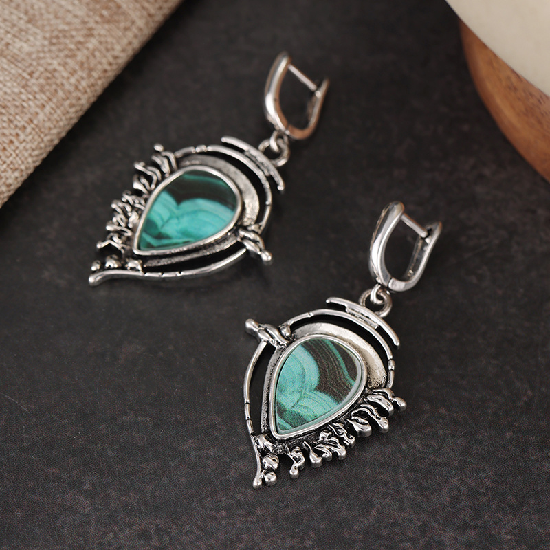 Women's Vintage Synthetic Turquoise Stone Earrings