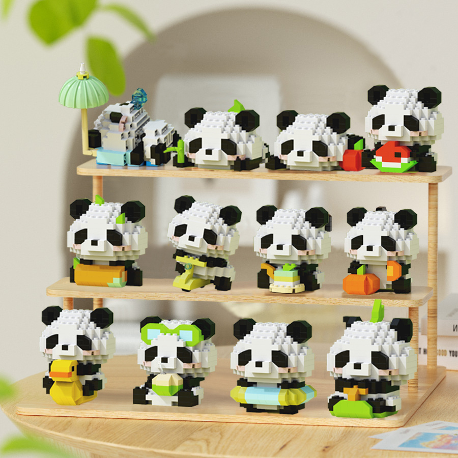 adorable 12pcs panda building blocks set     boys girls ideal gift for halloween thanksgiving christmas assembling  s toys