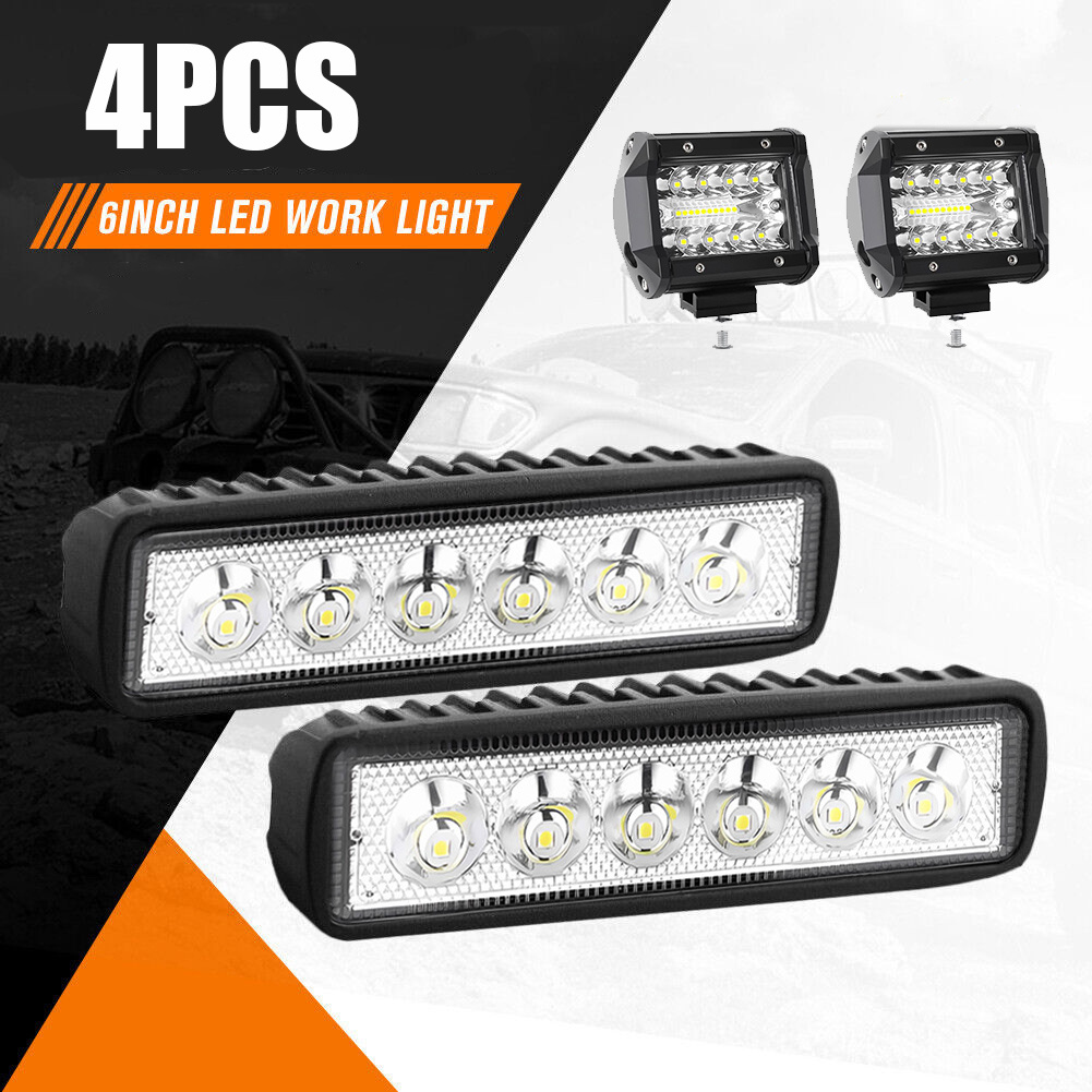 TEMU 4pcs Led Light Bar Kit, 2 X 6 Inch And Inch Led Lights Sequential Indicator Light, 12-24v For Off-road Ute Trailer Truck, Without Battery