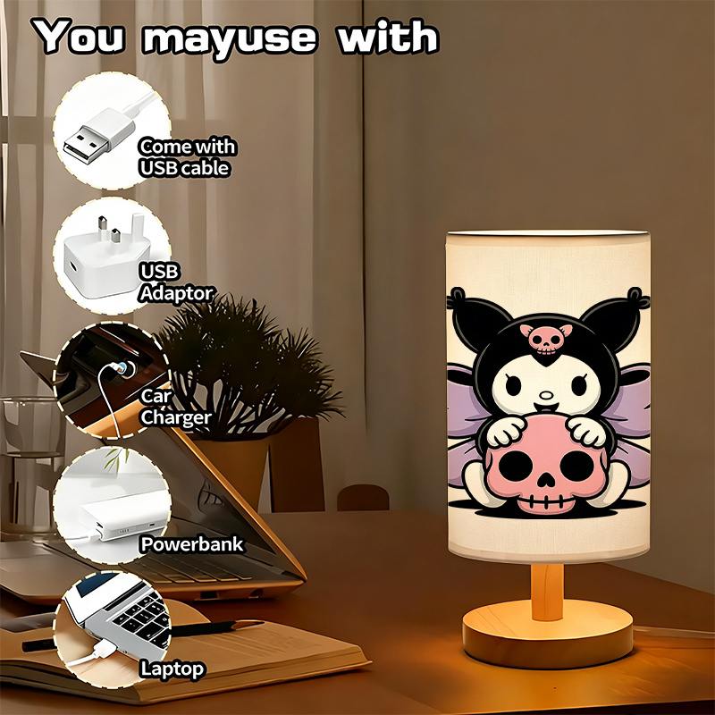   cute anime girl bedside lamp usb powered modern night light with   lighting kawaii room decor for usb plug in lamp for bedroom living room dorm perfect gift for   fans no batteries needed modern linen design with   7