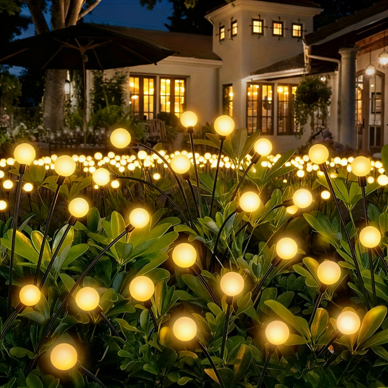 10 solar firefly lawn lights   warm light suitable for garden led wind powered ground plug decoration outdoor   and lawn lighting halloween christmas new year ramadan home courtyard atmosphere lighting solar spotlights for plants