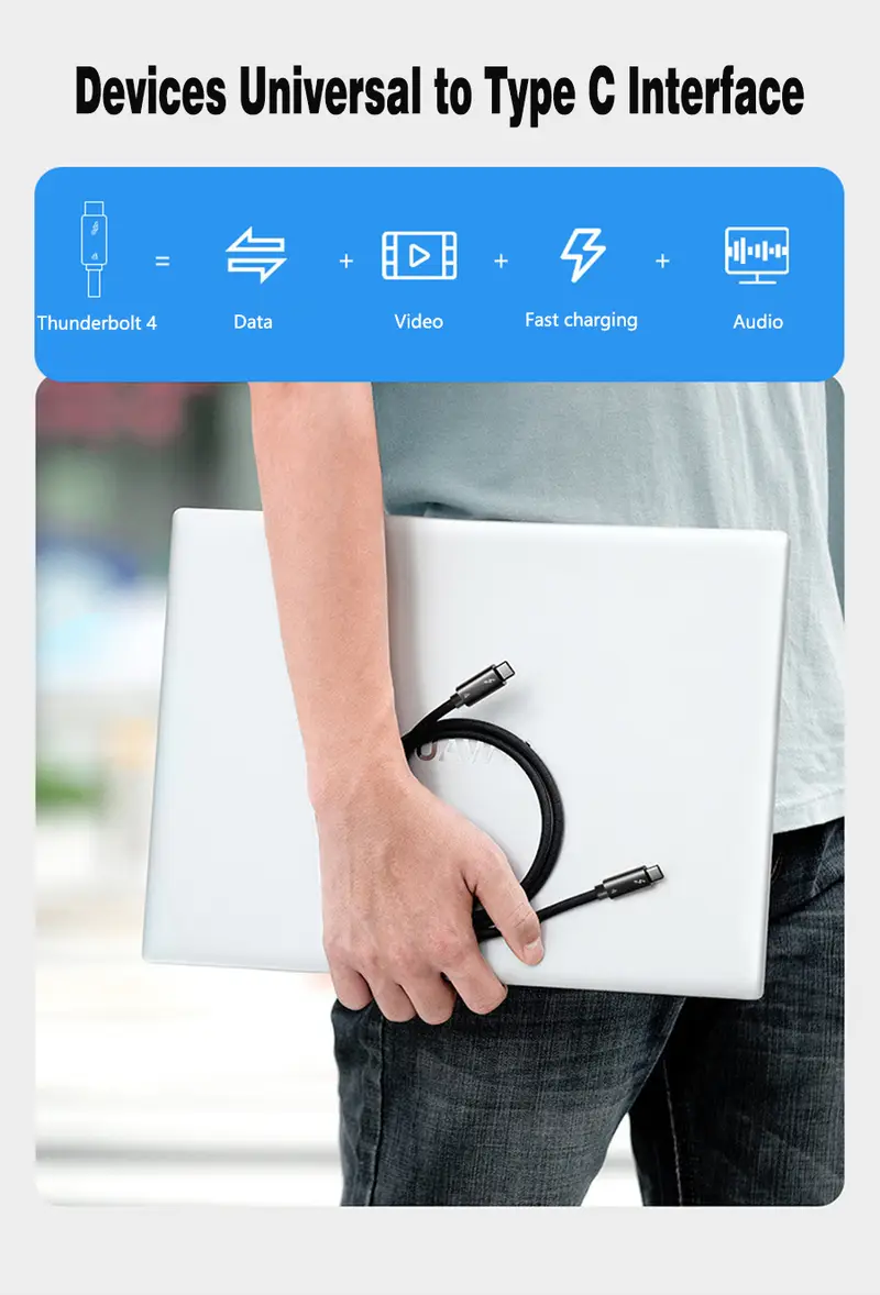 cabo coaxial , thunderbolt 4, tipo c para tipo c, 40 , pd, , carregamento rápido, , 6 pcie masculino para masculino, para , iphone, ipad, detalhes 7